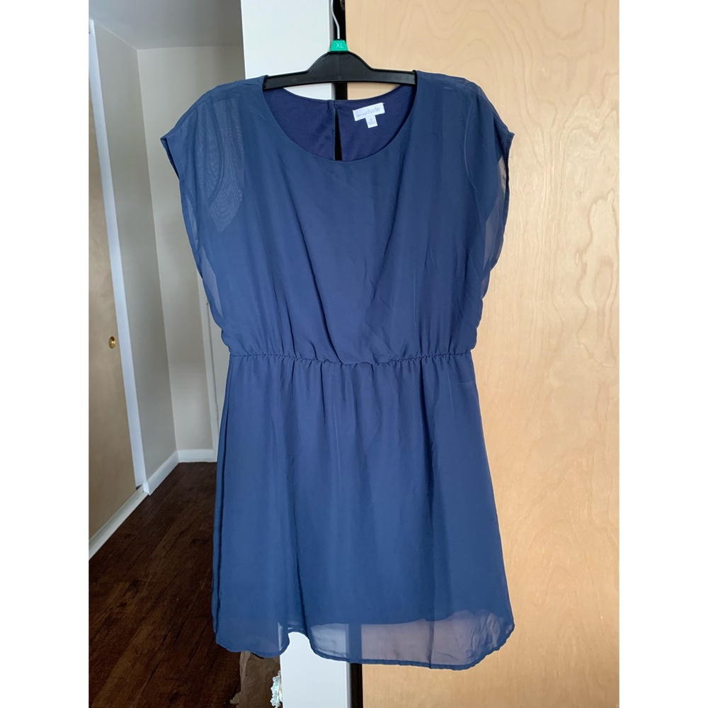 Dark Blue Casual Short Dress
